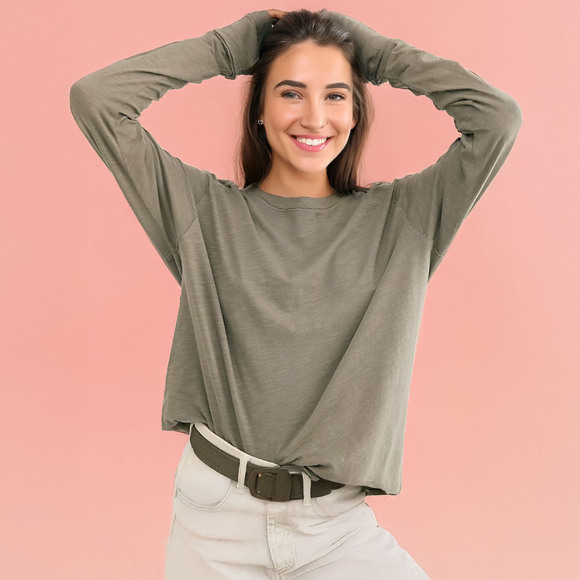 Free People Tops - NWT Free People We The Free Arden Tee in Washed Army Sz XS